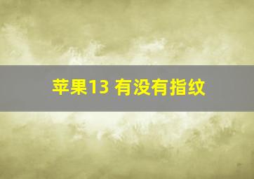 苹果13 有没有指纹